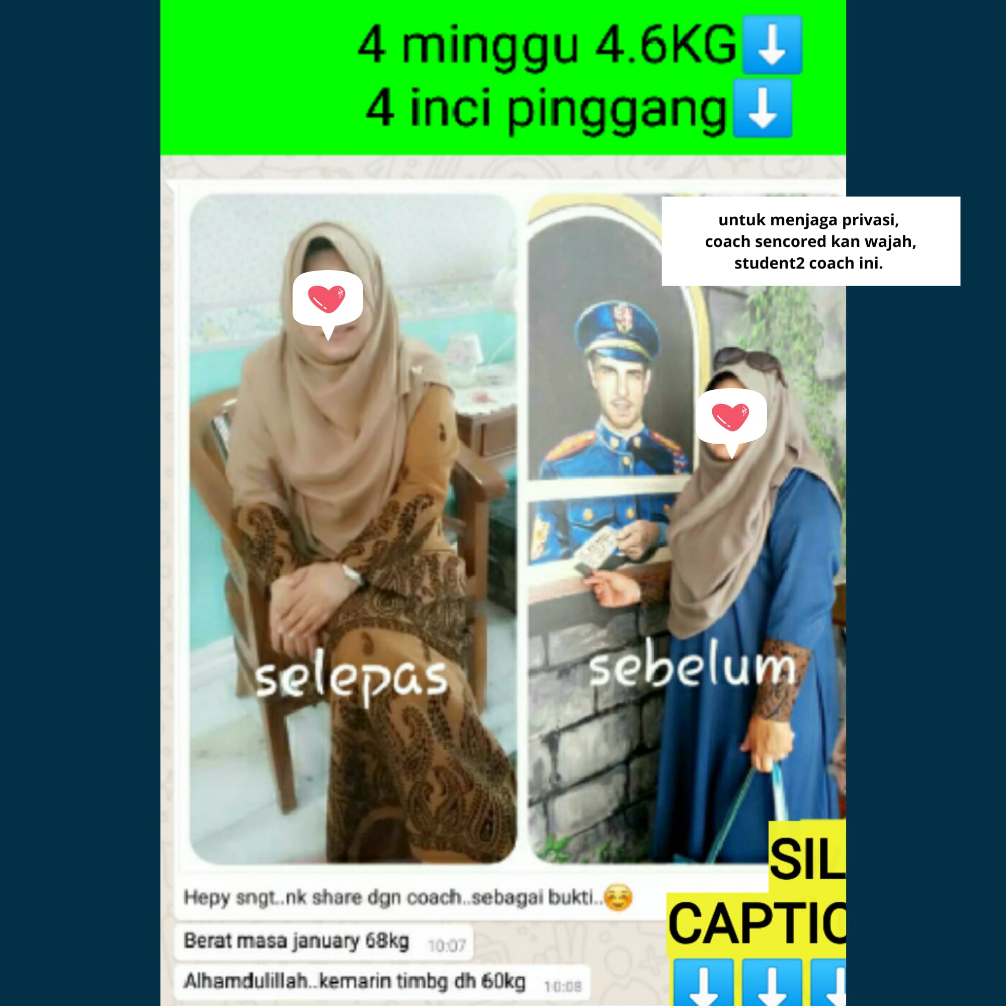 Perkongsian transformasi pelajar 6, wajah ditutup atau dikaburkan