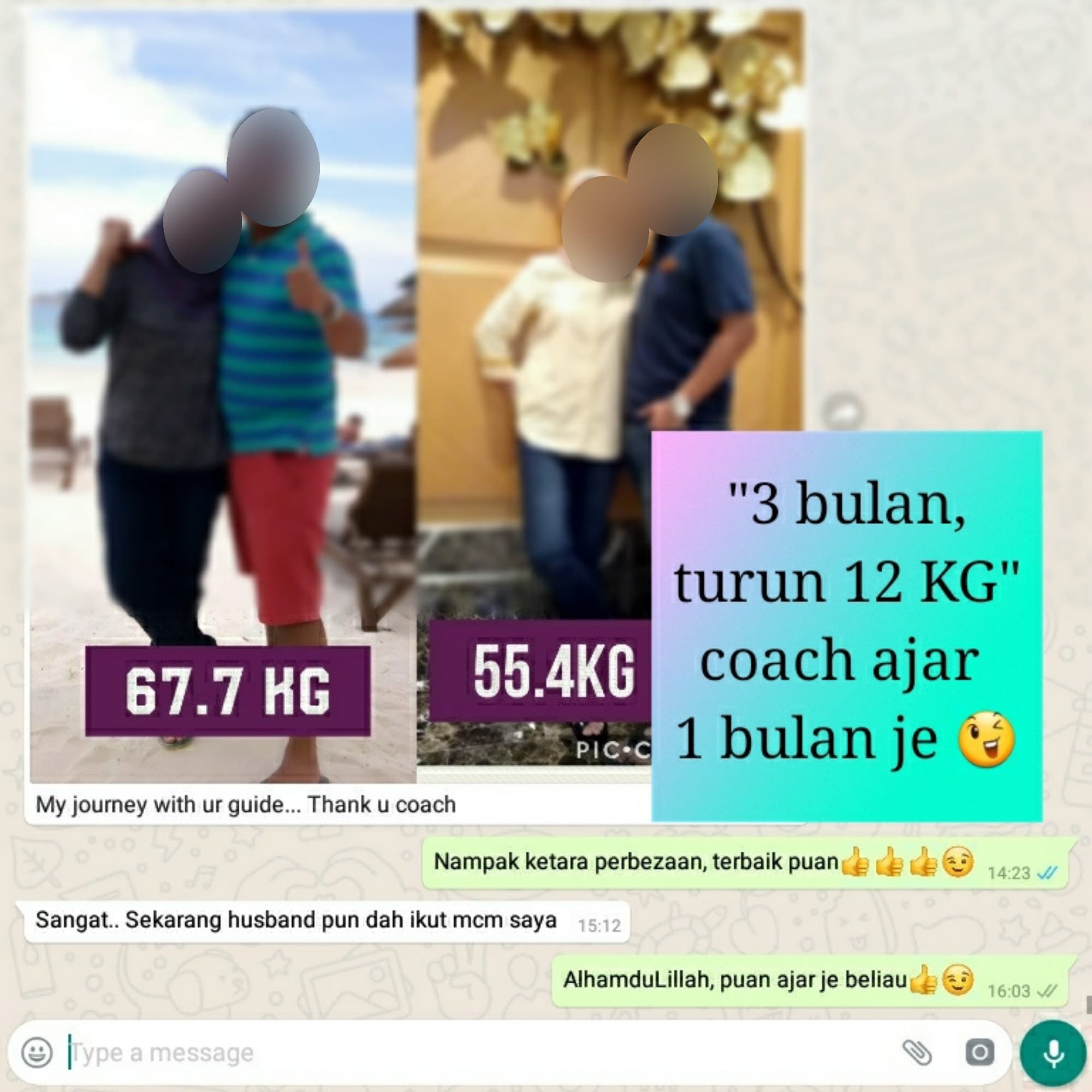 Perkongsian transformasi pelajar 9, wajah ditutup atau dikaburkan